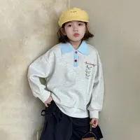 女童卫衣秋款2025新款洋气儿童长袖上衣宝宝翻领pol衫童装Q13716