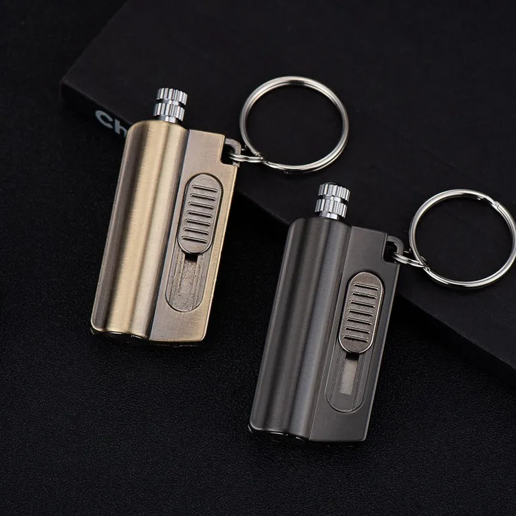 HY705便携式美工刀拆箱器万次火带钥匙扣创意防风打火机批发
