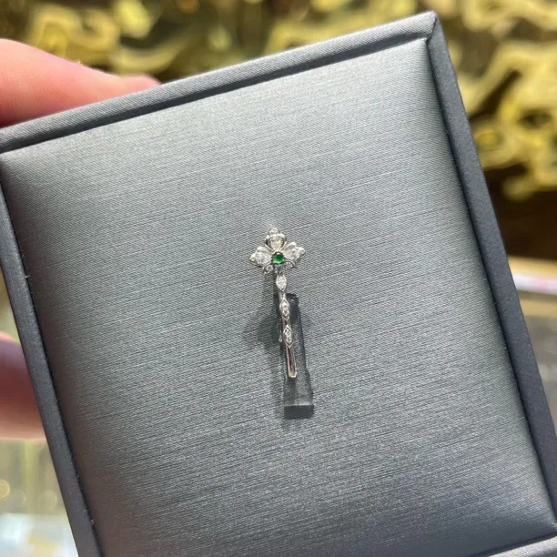 18K金平安扣夹扣Au750材质吊坠扣头镶嵌定制工厂直批可以邮寄来安