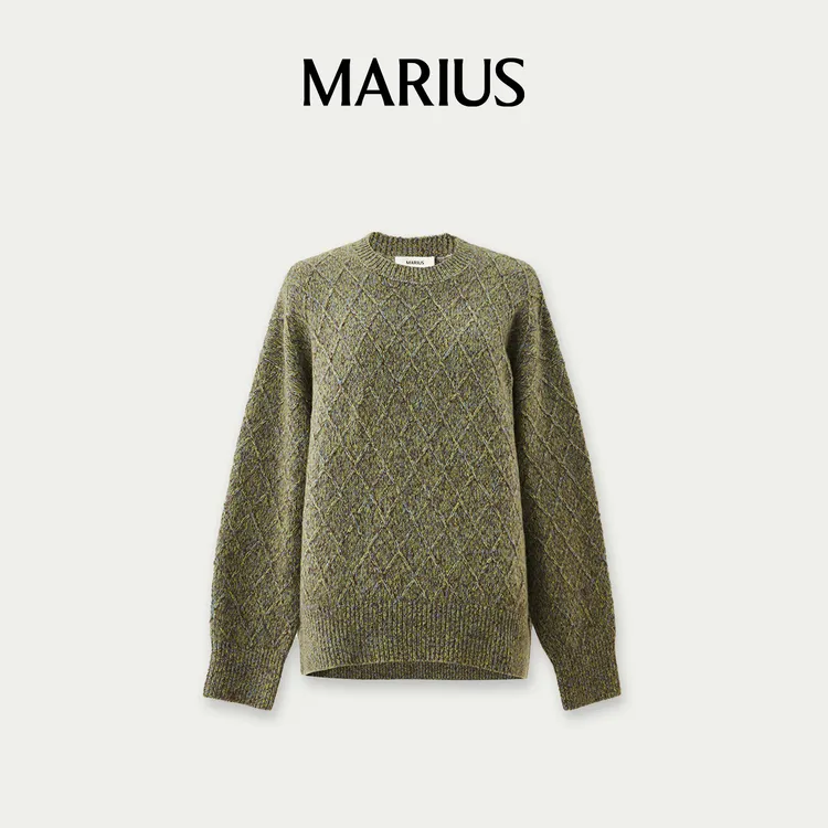MARIUS-M-‘抹茶套’经典松微落肩版保暖毛衫套