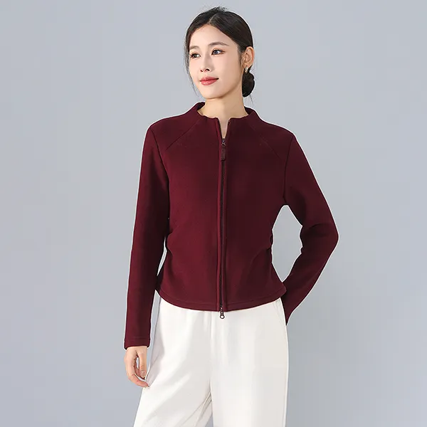 燕苹秋冬季新款防风立领加绒加厚保暖抽褶收腰修身显瘦打底CX2580