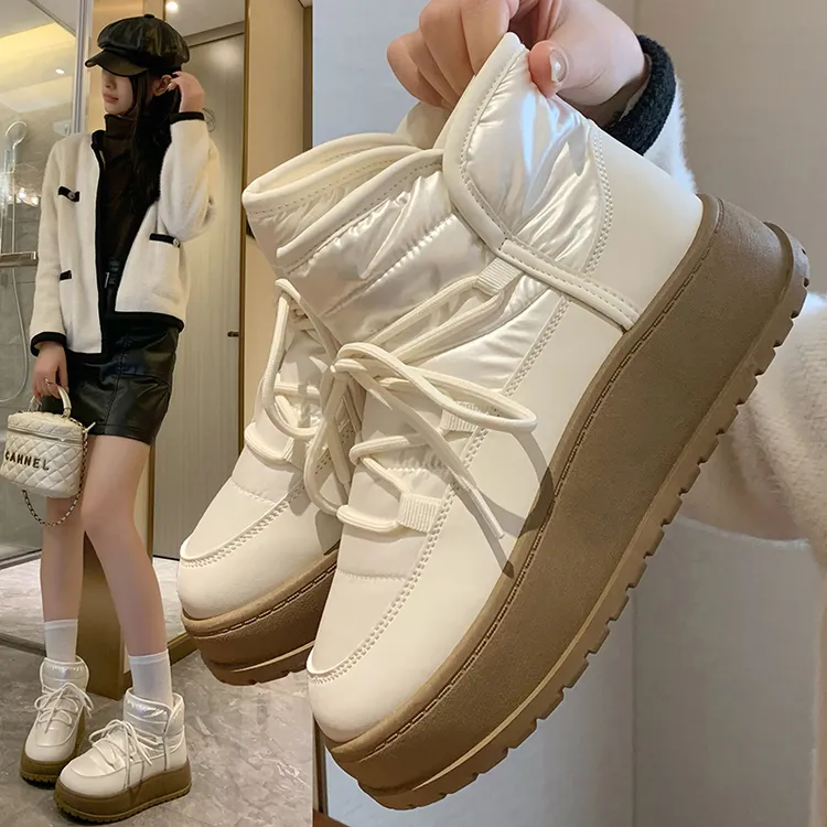 跃步加绒套筒时尚雪地靴雪地靴2025冬季新款ins韩版保暖休闲棉鞋