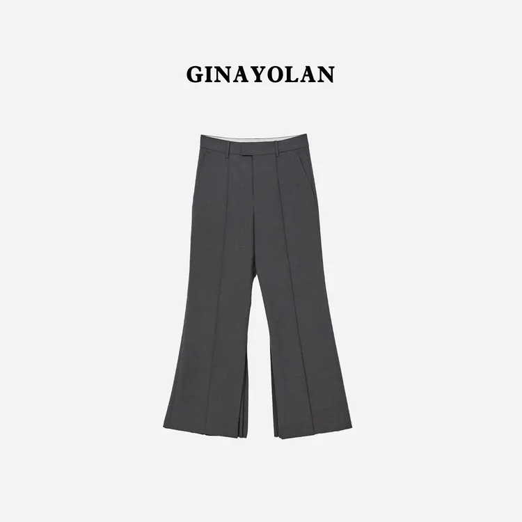 GINAYOLAN/瑾颜【肉肉私服】重磅新品春季简约开叉休闲裤