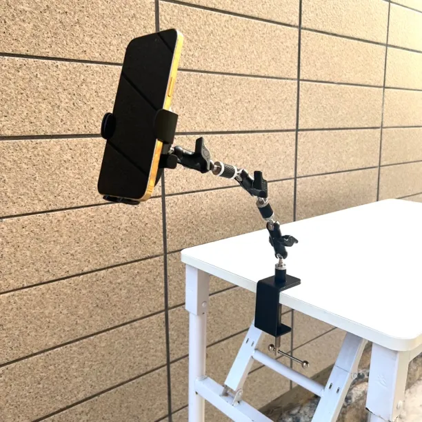 金属夹摆摊桌面直播手机支架平板夹万向豌豆床头缝纫机手机固定夹