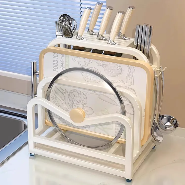 优勤厨房刀架置物架2025新款不锈钢菜板多功能刀具筷笼一体收纳架