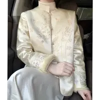 【染云汀】双面穿棉服外套重工刺绣复古女装上衣长袖秋冬厚款