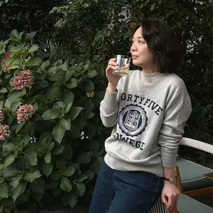 Ms.Qnn“美式复古”岛国R系列高支高密提花宽松针织卫衣 52T735 Q姐