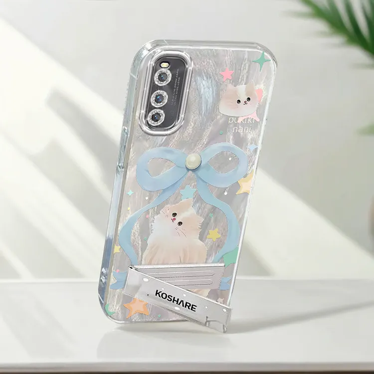 带镜头膜VIVOiQOONeo3手机壳全包V1981A羽纱蝴蝶结猫咪iQOONe3女