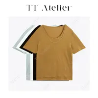 TT设计师【念白】夏季新款圆领纯色莱赛尔短袖内搭t恤TT259932