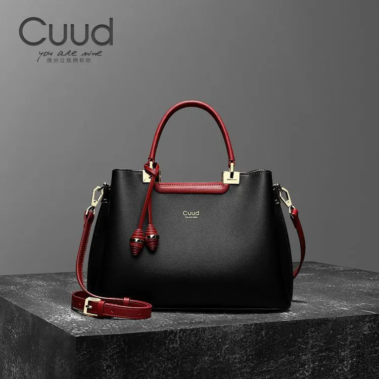 【专柜】Cuud时尚轻奢气质牛皮手提女包大气潮流单肩斜挎真皮女士包