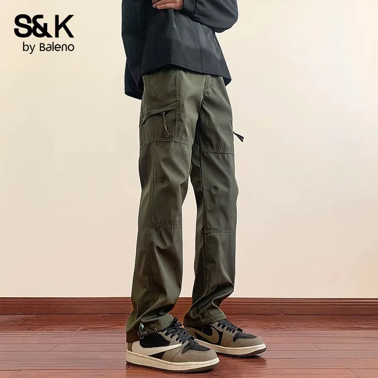 班尼路美式冲锋裤男款秋季防水工装裤子户外百搭直筒宽松休闲长裤
