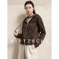尼采 官方直营｜空氧卫衣｜醋酸x羊毛 窄版显瘦加厚连帽卫衣62078