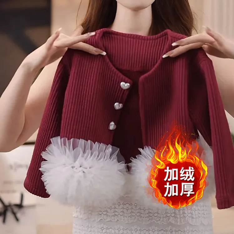 女童外套秋季2025年新款小众设计拼接蓬蓬裙洋气女童冬季加绒外套