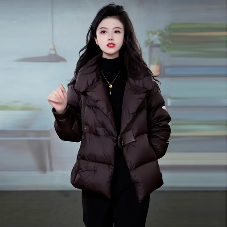 白鸭绒气质加厚保暖羽绒服女士冬季2025新款韩版时尚洋气显瘦外套