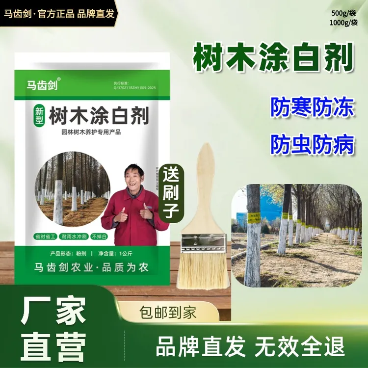 马齿剑新型树木正品涂白剂防寒防冻防虫防病附着力强耐水冲送刷子