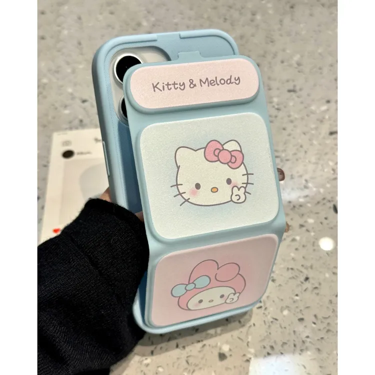 雅天立可爱翻盖比耶KT美乐蒂适用苹果17/16华为P70手机壳小米15女