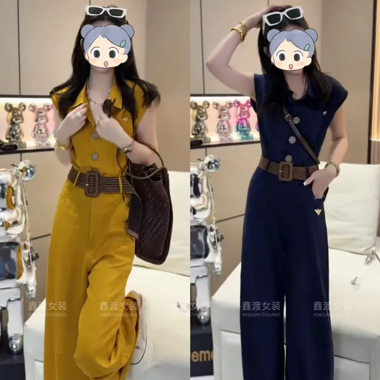 2025夏季新款时尚显瘦气质女士网红洋气连体裤百搭款D9735