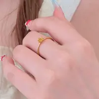 钛钢戒指 不掉色玫瑰花戒指小众高级感时尚素圈指环通勤JZ073