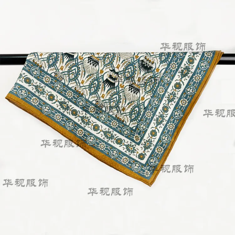 【苏兰蓟-手工卷边】2025精品苏格兰风情双面色65方巾围巾海岛绒