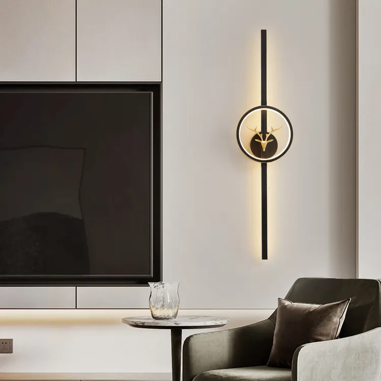 全铜意式极简长条壁灯简约客厅背景墙格栅灯轻奢卧室床头壁灯