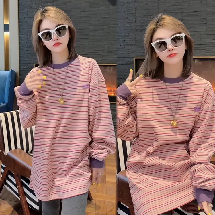 2025秋冬新款时尚显瘦气质网红高档洋气女高级百搭宽松大码 T桖衫