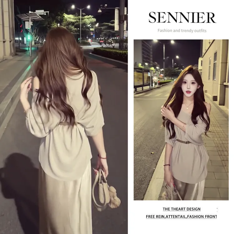 今年流行漂亮套装2025新款气质高级感宽松上衣显瘦半身裙两件套女