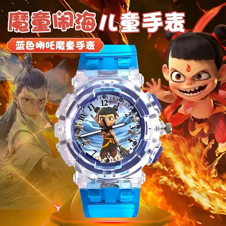 新款正版哪吒手表儿童手表网红爆款三丽鸥艾莎公主奥特曼儿童玩具