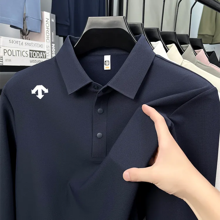 奥特莱斯撤柜丨迪桑家长袖POLO衫男士翻领秋季时尚百搭修身t恤潮