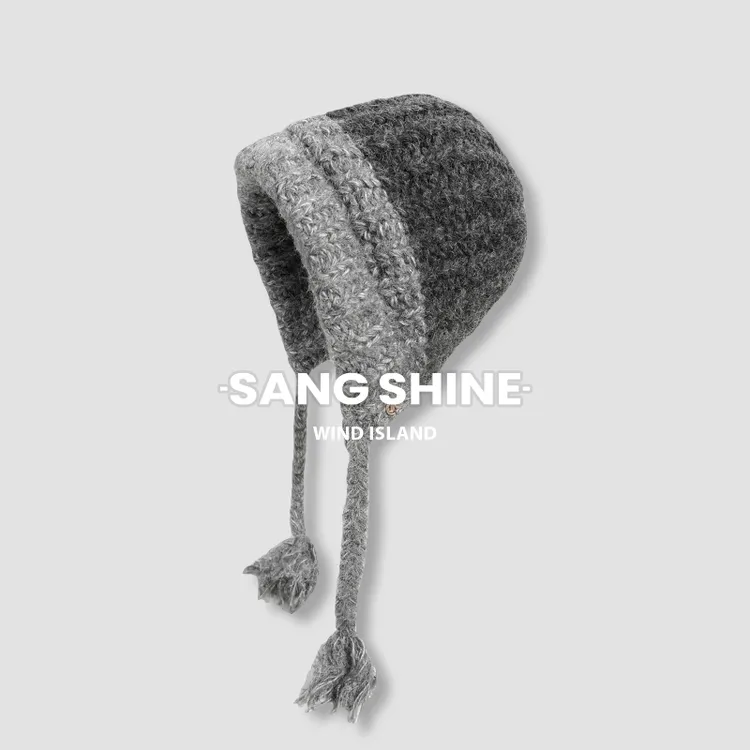 【风屿】羊毛混纺巴拉克法帽冬季户外防寒防风针织帽子百搭立体显瘦