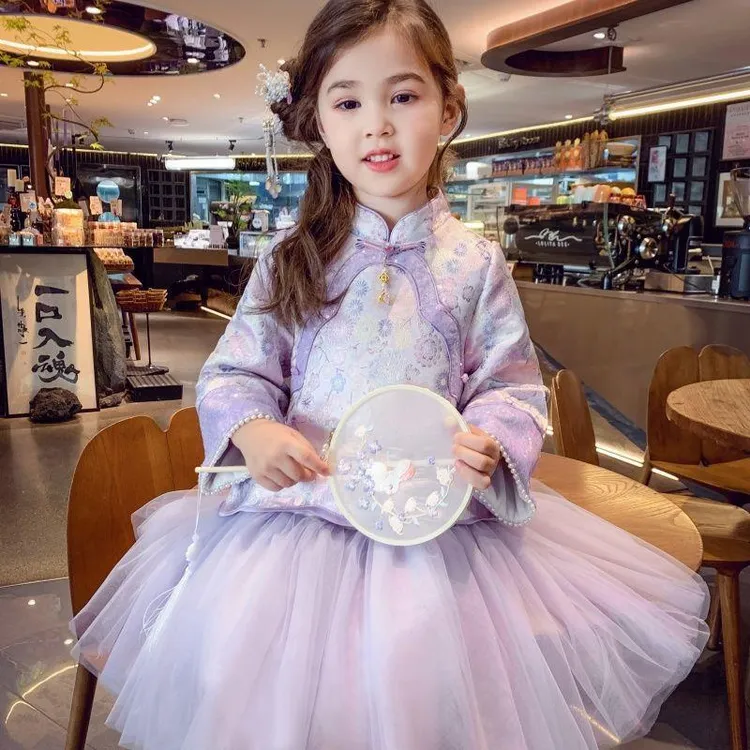 YeeHoO英氏【断码】女童冬款旗袍背心裙加厚国风唐装礼服儿童宝宝3-