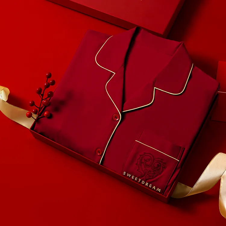 【单套礼盒】红色睡衣情侣款男女春秋冬新婚结婚本命年家居服套装