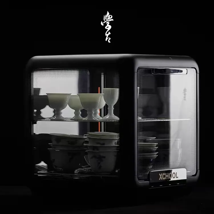 学古 悟烯·茶人石墨烯养护柜台式茶具紫砂壶消毒柜全透明醒茶柜