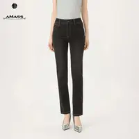 AMASS/阿玛施  经典休闲百搭丹宁蓝法棍牛仔九分裤 5100525
