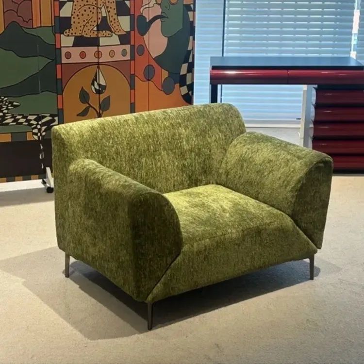 飞翼休闲椅北欧轻奢意式极简单人椅法式简约客厅阳台懒人沙发躺椅