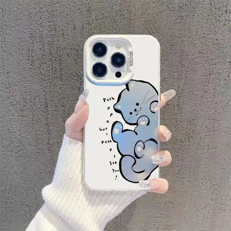 英文小猫适用华为mate30手机壳新款mate30pro硅胶彩银全包防摔高