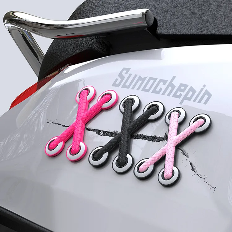 适用小牛U2爱玛雅迪九号电动车改装立体贴花趣味鞋带贴装饰车身贴