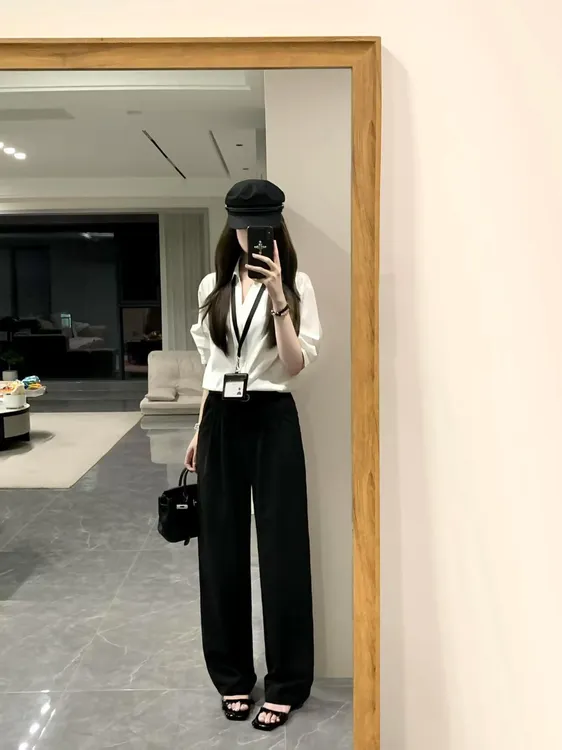 2025夏季新款时尚打底衬衫气质显瘦洋气休闲百搭简约通勤外穿上衣