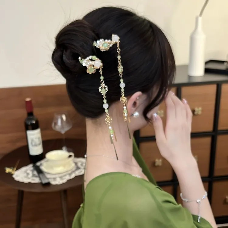 新中式古风长流苏步摇发簪盘发簪子可拆卸流苏气质汉服头饰