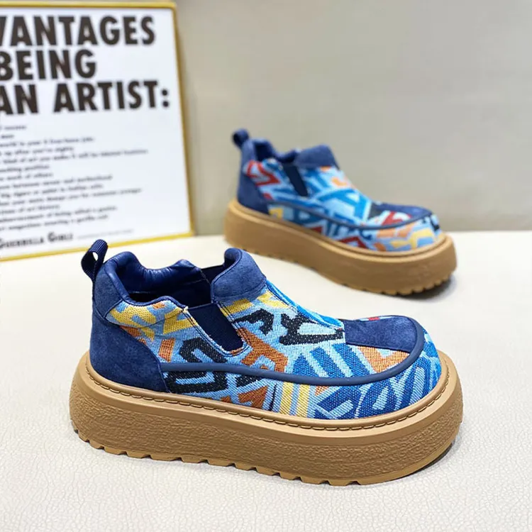 2026春季新款男鞋网红爆款个性撞色百搭舒适厚底潮流时尚休闲男鞋