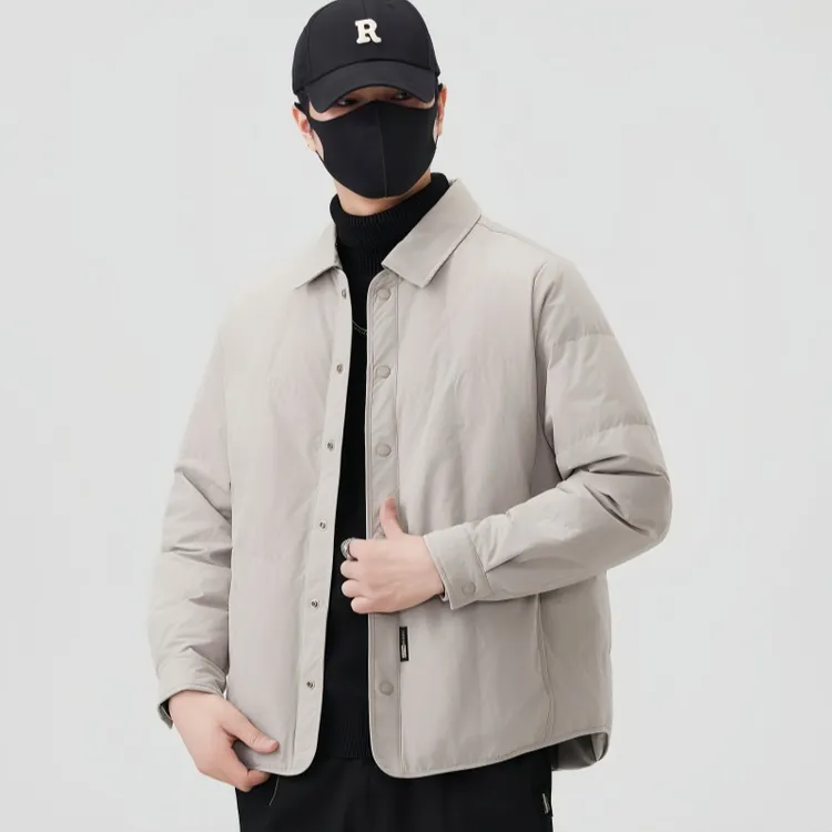 2025新款冬季90白鸭绒男士短款 薄羽绒服外套 修身百搭青年羽绒衣