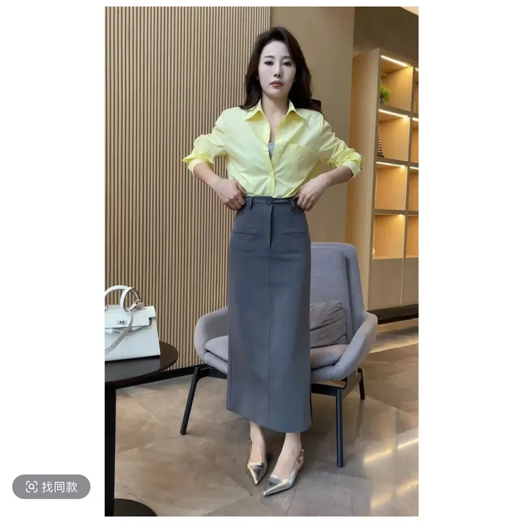 2025新款梦婷家新款法式衬衣别致漂亮小衫上衣+裙子套装