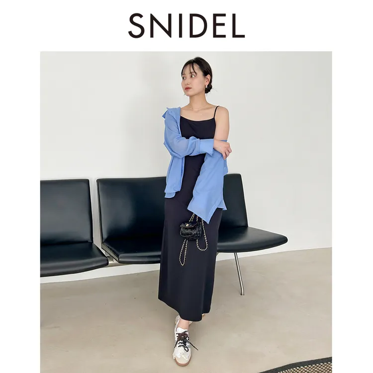 SNIDEL2025春夏新品吊带气质显瘦连衣裙SWCO254183