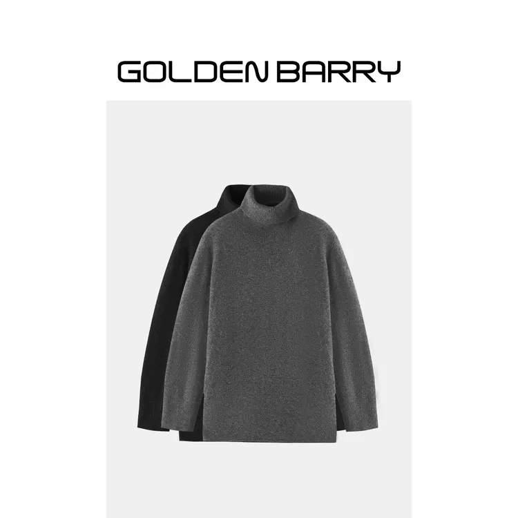 GOLDENBARRY简约高领羊绒混纺毛衣243084