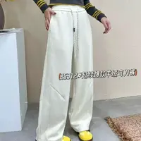 25312新款高腰显瘦弯刀阔腿裤女时尚百搭休闲直筒裤