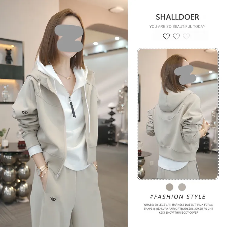 【春和景明】欧货高级感连帽冲锋衣外套女春秋新款宽松显瘦开衫上衣
