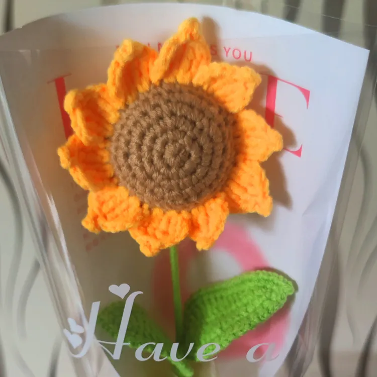 向日葵手工毛线钩织一举夺魁花束毕业老师送学生孩子创意礼物
