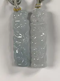 未镶嵌翡翠A货龙柱发一件