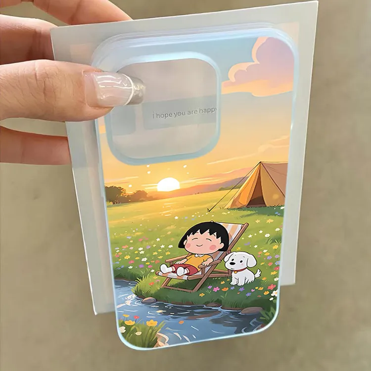 夕阳小丸子适用iphone16promax苹果15手机壳14PLUS软13幻影12防摔