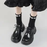 1838-11英伦小皮鞋女2025新款日系女系带单鞋厚底乐福鞋