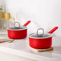 神田kanda钛彩米系列奶锅18cm久烧不黑家用小汤锅